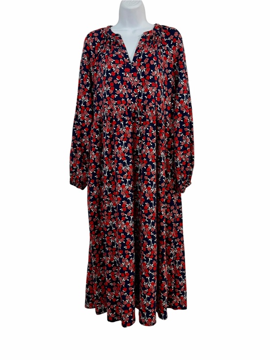 Boden Dresses & Skirts - BODEN Willow Dark Floral‎ Midi Dress Size 8 Long Sleeve V-Neck Pullover Fall